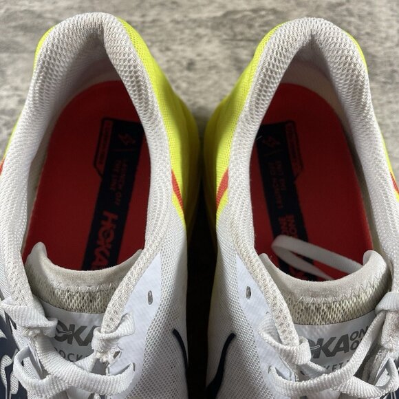 HOKA One One Unisex Rocket X Running Shoes White/Yellow Size 11.5 1113532 WEPR - Picture 9 of 10